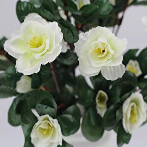 Yapay Çiçek Beyaz Açelya Demeti 7 Dallı 33*20cm