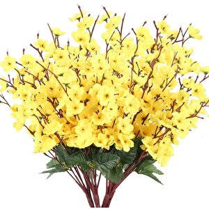 Yapay Çiçek Bahardalı Japon Kiraz Çiçeği 7 Dallı 57cm Sarı