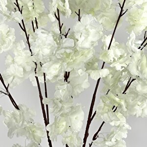 Yapay Ağaç Beyaz Bahardalı Ağacı 80 Cm Ağacı Japon Kiraz Çiçeği Saksılı