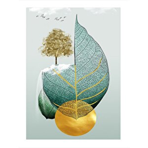 Yaprak Ve Ağaç Tasarım Mdf Tablo 35cm X50cm 35x50 cm