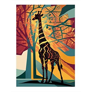 Zürafa Ve Ağaç Hediyelik Mdf Tablo 35cm X50cm 35x50 cm