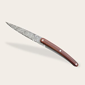 2 Deejo Paring Knives, Olive And Coral Wood / Polynesian And Pacific Bıçak Seti