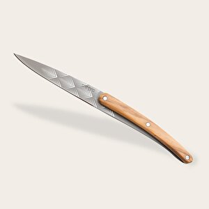 2 Deejo Paring Knives, Olive And Coral Wood / Art Deco Bıçak Seti