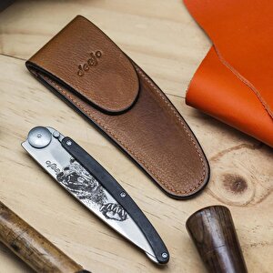 37g Belt Leather Sheath, Natural Çakı Kılıfı
