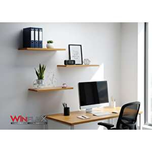 Wi̇nflex Dekorati̇f 3 Lü Raf Seti̇ – Bambu Renk