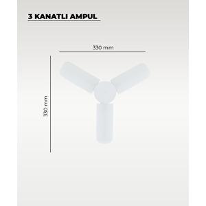 24w 3 Kanatlı Pervane Led Ampul 6500k (beyaz Işık)