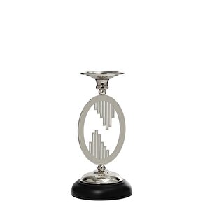 Silver Çember Şamdan Ak.je0112