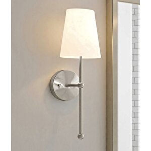 Modern Tasarım Tak Çalıştır Mat Gri Pilli Aplik Krem Abajur Metal Gövde Şık Görsellik Katar