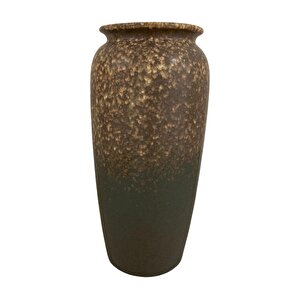 Modern Uzun Seramik Vazo Kahverengi Gri 42 Cm