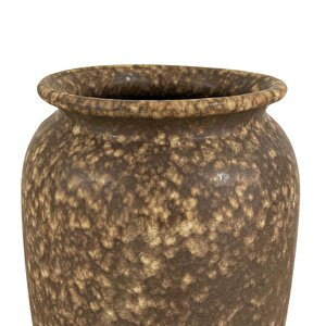 Modern Uzun Seramik Vazo Kahverengi Gri 42 Cm