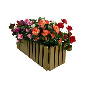 Yapay Çiçek Gold Çit Balkon Saksısı Renkli Açelya Çiçekli 55*20cm