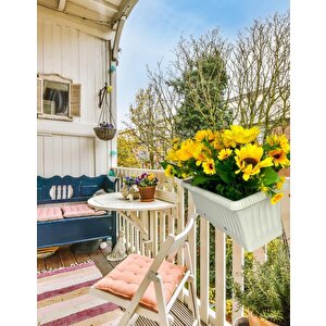 Yapay Çiçek Sarı Ay Çiçeği Papatya Küpeşte Askılı Saksıda Balkon Çiçeği Çiçek Sepeti