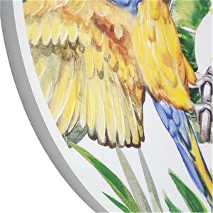 Vitale Pera Papağanlar Ahşap Tablo 80x80 Cm Ak.fw0027