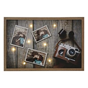 Pera Led Işıklı Ahşap Tablo 60x40 Cm Ak.gk0004