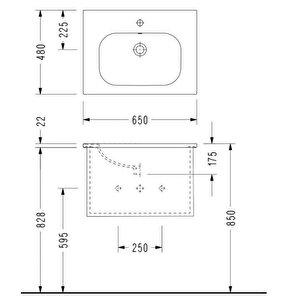 Nita Etajerli Mobilya Dolap Uyumlu Lavabo 48x65 Cm Nt30tds110h