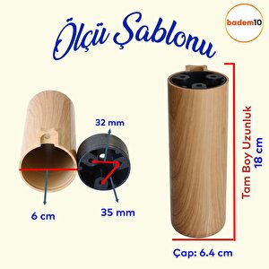Kapsül Ayak Mobilya Yükseltici Kanepe Tv Ünitesi Koltuk Ayağı Baza Ayakları Açık Kübik Ceviz 18 Cm