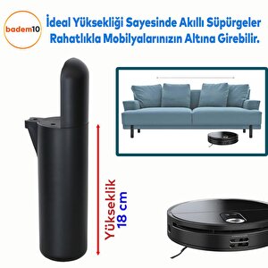 Kapsül Mobilya Yükseltici Kanepe Tv Ünitesi Koltuk Ayağı Konsol Ayakları Mat Siyah 18 Cm