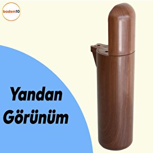 Kapsül Mobilya Kanepe Tv Ünitesi Koltuk Ayağı Baza Ayakları Ahşap Desenli Kahverengi Ceviz 15 Cm