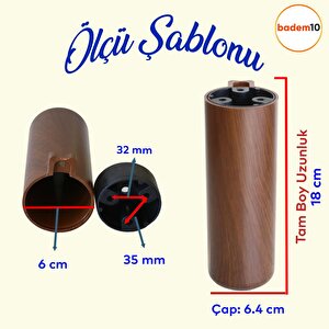 Kapsül Ayak Mobilya Yükseltici Kanepe Tv Ünitesi Koltuk Ayağı Konsol Ayakları Kübik Ceviz 18 Cm