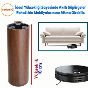 Kapsül Ayak Mobilya Yükseltici Kanepe Tv Ünitesi Koltuk Ayağı Konsol Ayakları Kübik Ceviz 18 Cm