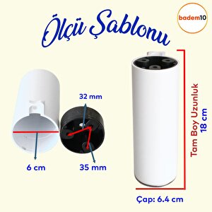 Kapsül Ayak Mobilya Yükseltici Sehpa Kanepe Tv Ünitesi Koltuk Ayağı Baza Ayakları Mat Beyaz 18 Cm