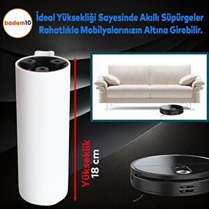 Kapsül Ayak Mobilya Yükseltici Sehpa Kanepe Tv Ünitesi Koltuk Ayağı Baza Ayakları Mat Beyaz 18 Cm