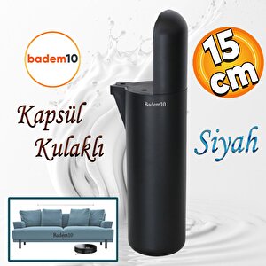 Kapsül Mobilya Yükseltici Sehpa Kanepe Tv Ünitesi Koltuk Ayağı Baza Ayakları Mat Siyah 15 Cm
