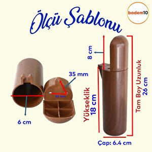 Kapsül Mobilya Kanepe Tv Ünitesi Koltuk Ayağı Baza Ayakları Ahşap Desenli Kahverengi Ceviz 18 Cm
