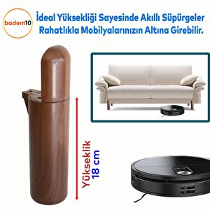 Kapsül Mobilya Kanepe Tv Ünitesi Koltuk Ayağı Baza Ayakları Ahşap Desenli Kahverengi Ceviz 18 Cm