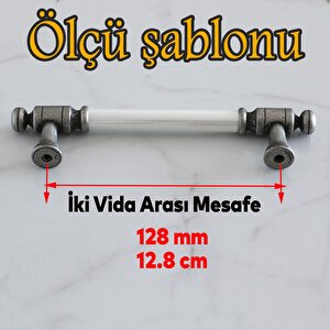Limira Gerçek Porselen Sedef Eskitme Antik Gümüş 128 Mm Mobilya Mutfak Dolap Kulpu Kulbu Kulpları