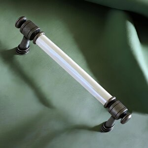 Limira Gerçek Porselen Sedef Eskitme Antik Gümüş 128 Mm Mobilya Mutfak Dolap Kulpu Kulbu Kulpları