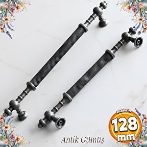 Ladin Antik Gümüş Metal Kulp Kulpu 128 Mm Mobilya Çekmece Mutfak Dolabı Dolap Kapak Kulpları Kulbu