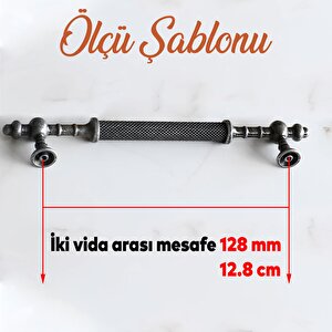 Ladin Antik Gümüş Metal Kulp Kulpu 128 Mm Mobilya Çekmece Mutfak Dolabı Dolap Kapak Kulpları Kulbu