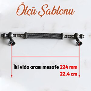 Ladin Antik Gümüş Metal Kulp Kulpu 224 Mm Mobilya Çekmece Mutfak Dolabı Dolap Kapak Kulpları Kulbu