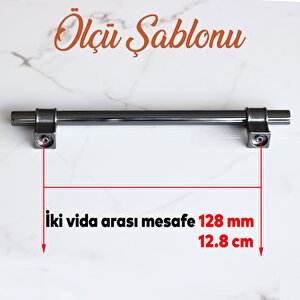 Hisar Füme Düz Metal Kulp 128 Mm Mobilya Çekmece Mutfak Dolabı Dolap Kulpları Kulpu Kulbu