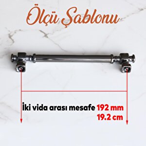 Talas Füme Düz Metal Kulp Kulpu 192 Mm Mobilya Çekmece Mutfak Dolabı Dolap Kulpları Kulbu