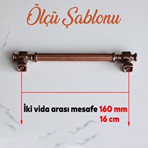 Talas Antik Bakır Çizgili Metal Kulp 160 Mm Mobilya Mutfak Çekmece Dolabı Dolap Kulpları Kulpu Kulbu