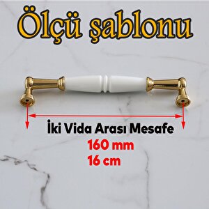 Milano Gerçek Porselen Altın Gold 160 Mm Mobilya Mutfak Kulp Çekmece Dolap Kulplar Kapak Kulpu Kulbu