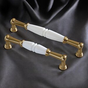 Milano Gerçek Porselen Altın Gold 160 Mm Mobilya Mutfak Kulp Çekmece Dolap Kulplar Kapak Kulpu Kulbu