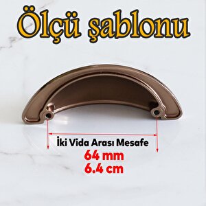 Yelken Midye Çanak 64 Mm Düğme Bronz Mobilya Mutfak Dolabı Çekmece Dolap Kulpları Kulpu Kulb