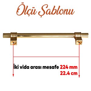 Hisar Altın Gold Düz Metal Kulp Kulpu 224 Mm Çekmece Mutfak Mobilya Dolabı Dolap Kulpları Kulbu