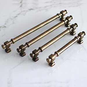 Talas Antik Sarı Düz Metal Kulp 192 Mm 19.2 Cm Mutfak Mobilya Çekmece Dolap Dolabı Kulpları Kulb