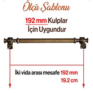 Talas Antik Sarı Düz Metal Kulp 192 Mm 19.2 Cm Mutfak Mobilya Çekmece Dolap Dolabı Kulpları Kulb