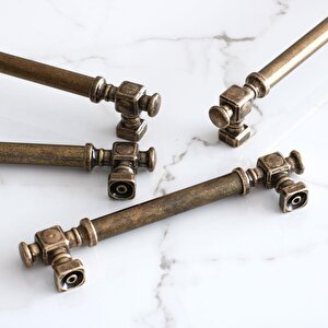 Talas Antik Sarı Düz Metal Kulp 192 Mm 19.2 Cm Mutfak Mobilya Çekmece Dolap Dolabı Kulpları Kulb