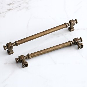 Talas Antik Sarı Düz Metal Kulp 192 Mm 19.2 Cm Mutfak Mobilya Çekmece Dolap Dolabı Kulpları Kulb