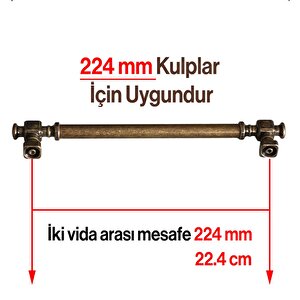 Talas Eskitme Antik Sarı Düz Metal 224 Mm 22.4 Cm Mobilya Mutfak Çekmece Dolap Kulpu Kulbu Kulpları