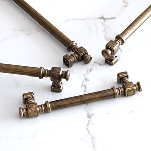 Talas Eskitme Antik Sarı Düz Metal 224 Mm 22.4 Cm Mobilya Mutfak Çekmece Dolap Kulpu Kulbu Kulpları