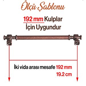 Talas Antik Bakır Düz Metal Kulp 192 Mm 19.2 Cm Mobilya Çekmece Mutfak Dolabı Dolap Kulpları Kulb