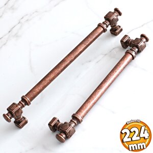 Talas Eskitme Antik Bakır Düz Metal 224 Mm 22.4 Cm Mobilya Mutfak Dolabı Dolap Kulpu Kulbu Kulpları