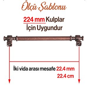 Talas Eskitme Antik Bakır Düz Metal 224 Mm 22.4 Cm Mobilya Mutfak Dolabı Dolap Kulpu Kulbu Kulpları